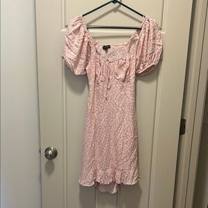 Cotton Candy Pink Floral Mini Dress